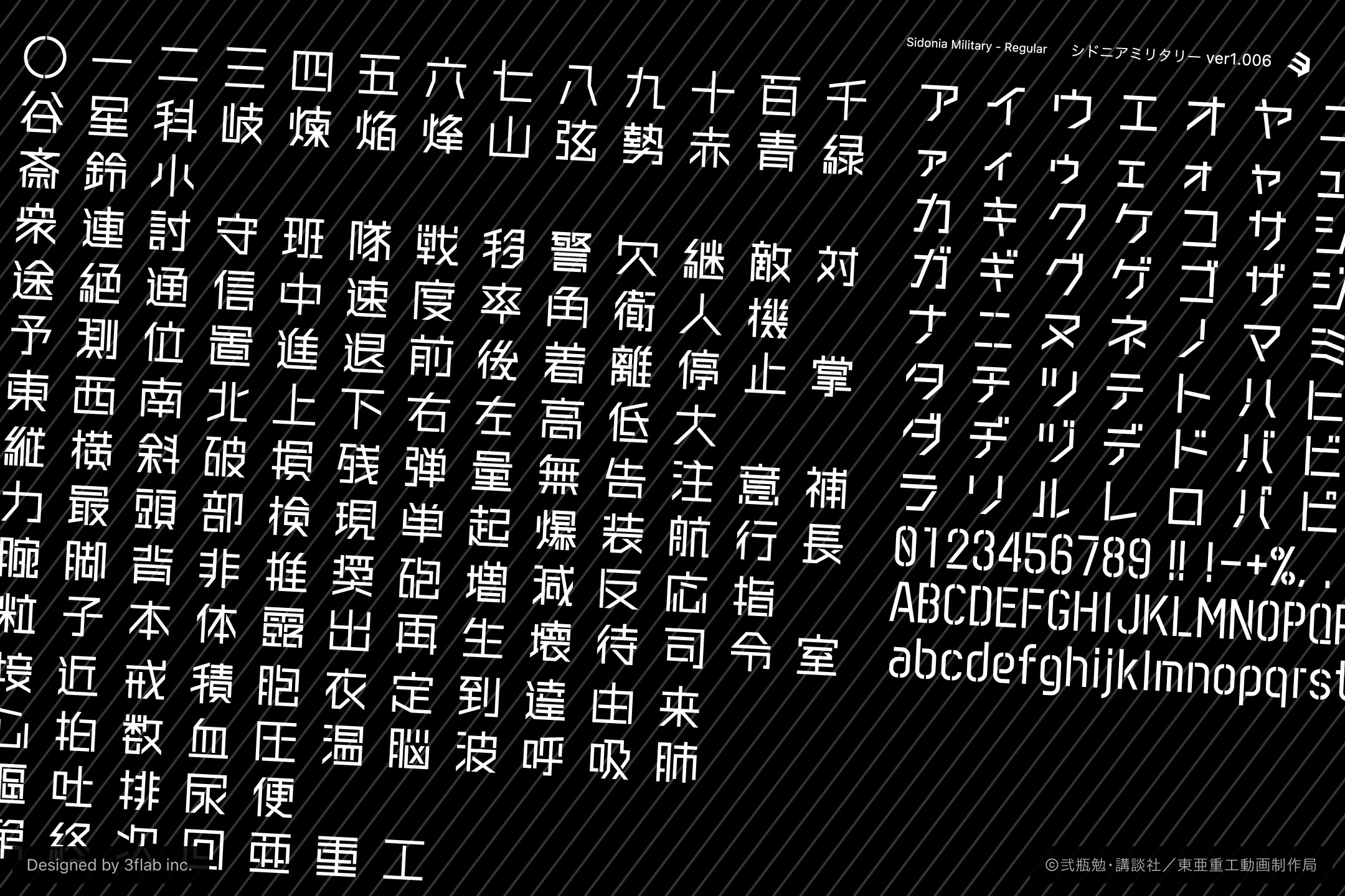 アニメ用シドニアフォント